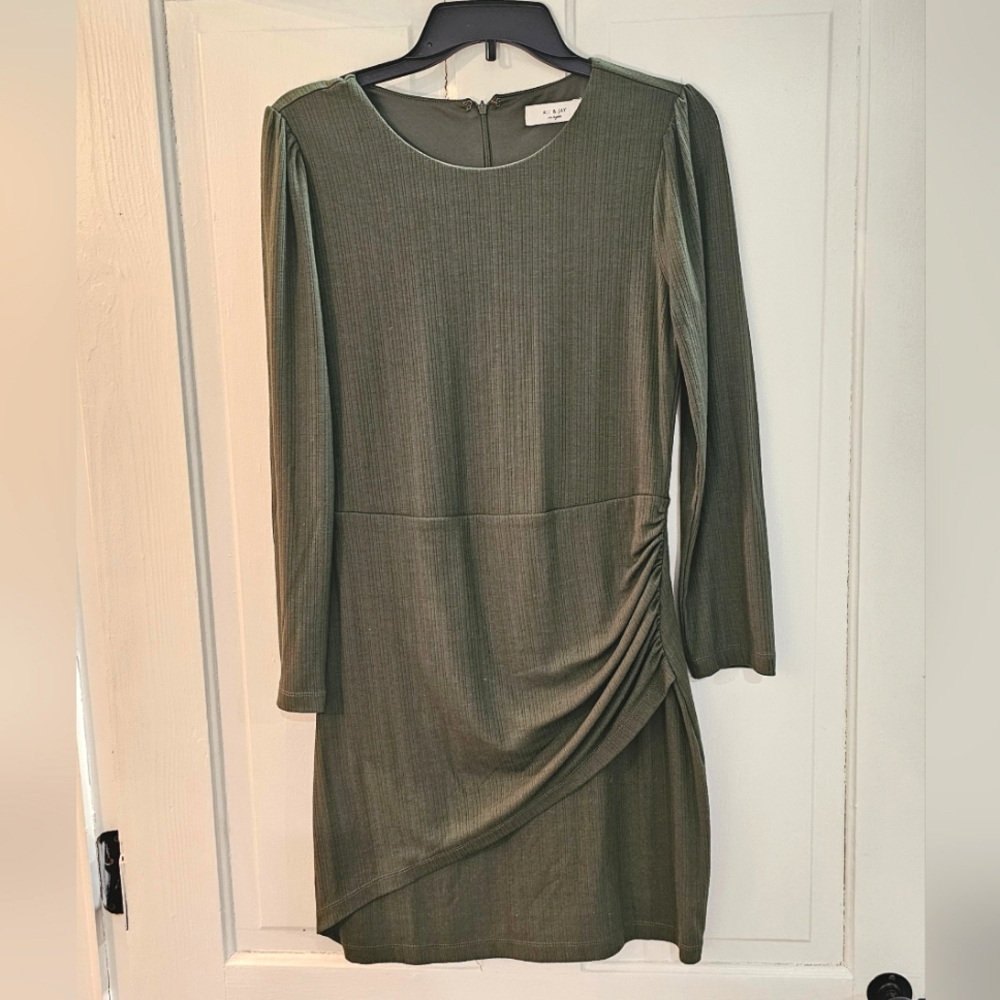 Ali & Jay M Rouched Green Mini Dress